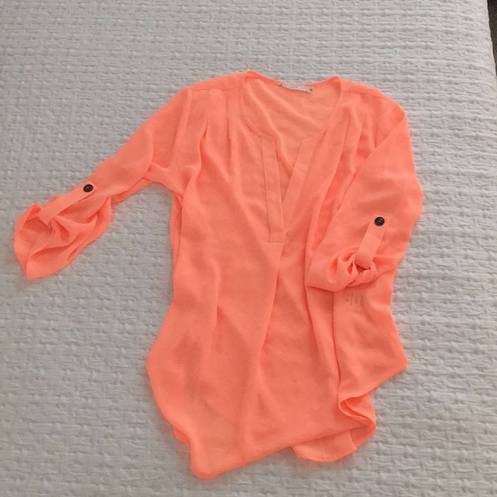 Nordstrom's lush blouse in coral